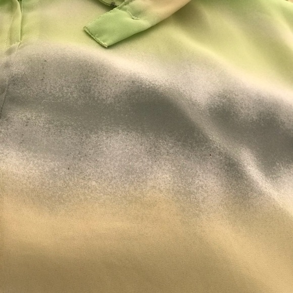 PERSONI | Y2K MIDI Skirt w/ Tie Dye Watercolour Print in Green & Yellow Size L - Picture 16 of 16